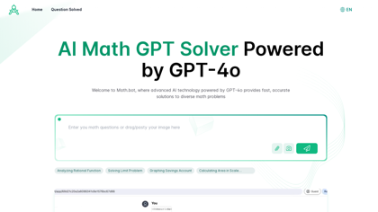 AI Math GPT Solver Online Powered by GPT-4o | Math Bot